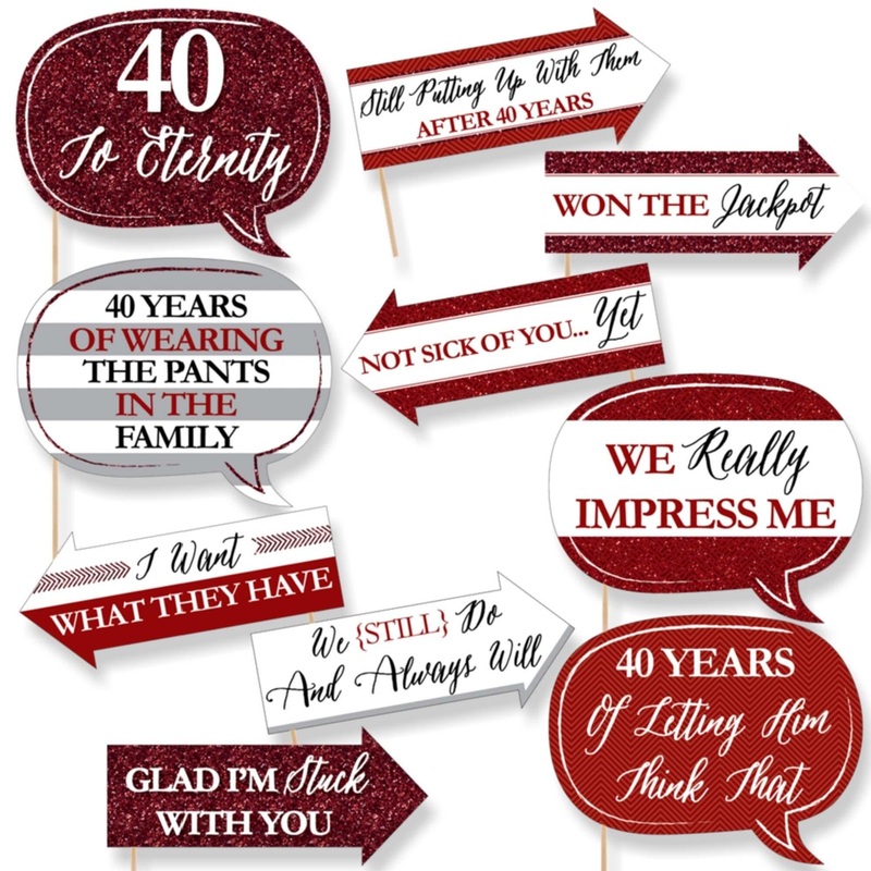 Funny We Still Do - 40th Wedding Anniversary - 10 Piece Anniversary Party Photo Booth Props Kit