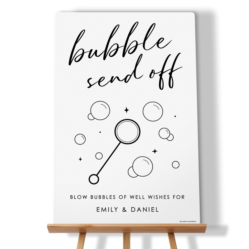 Personalized Bubble Send Off Wedding Sign