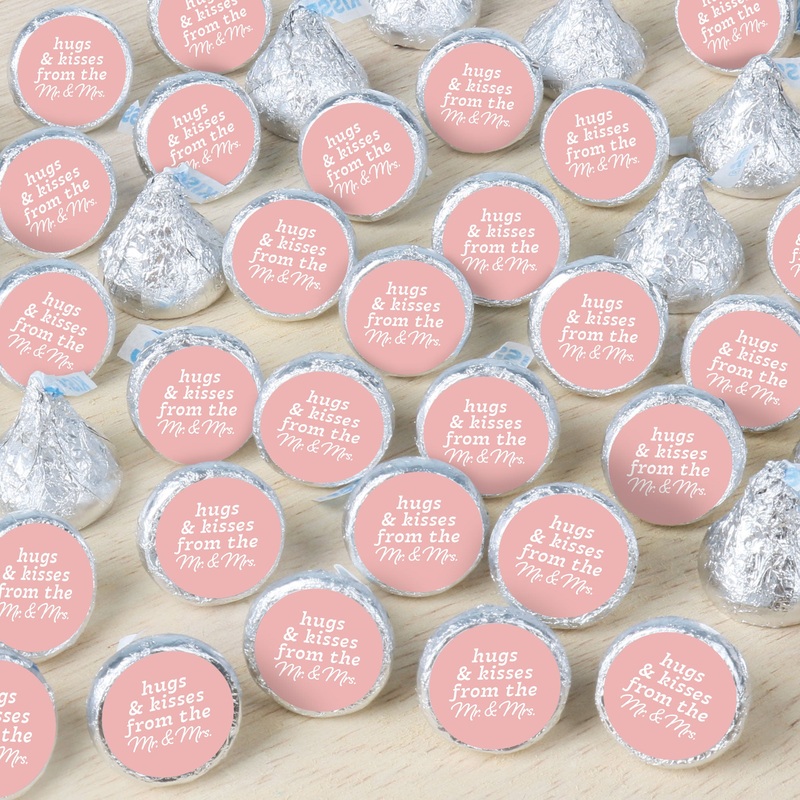 Pink Mr. & Mrs. Wedding Candy Stickers - 324 Ct