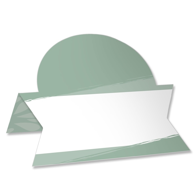 Sage Green Elegantly Simple - Wedding Receptions, Parties or Events Tent Buffet Card - Table Setting Name Place Cards - Set of 24