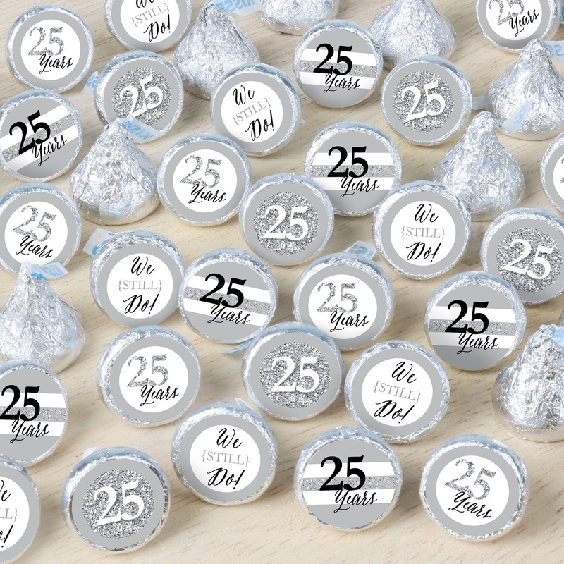 We Still Do - 25th Wedding Anniversary - Anniversary Party Small Round Candy Stickers - Party Favor Labels - 324 Count