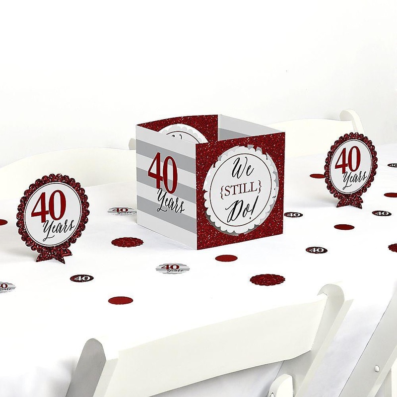 We Still Do - 40th Wedding Anniversary - Anniversary Party Centerpiece and Table Decoration Kit