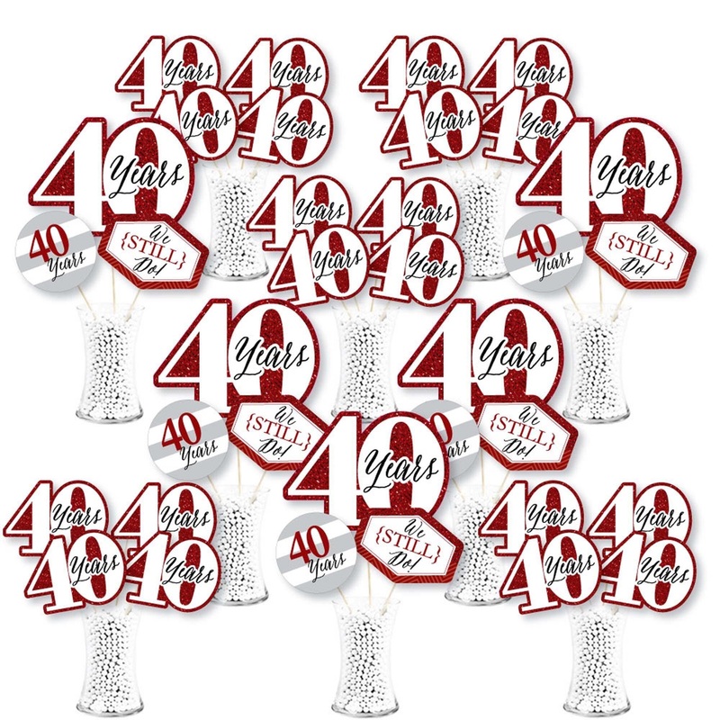 We Still Do - 40th Wedding Anniversary - Anniversary Party Centerpiece Sticks - Showstopper Table Toppers - 35 Pieces