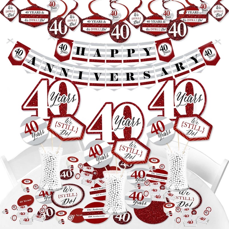 We Still Do - 40th Wedding Anniversary - Anniversary Party Supplies - Banner Decoration Kit - Fundle Bundle