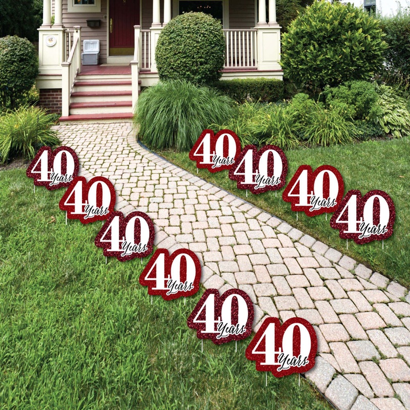 We Still Do - 40th Wedding Anniversary Lawn Decorations - Outdoor Anniversary Party Yard Decorations - 10 Piece