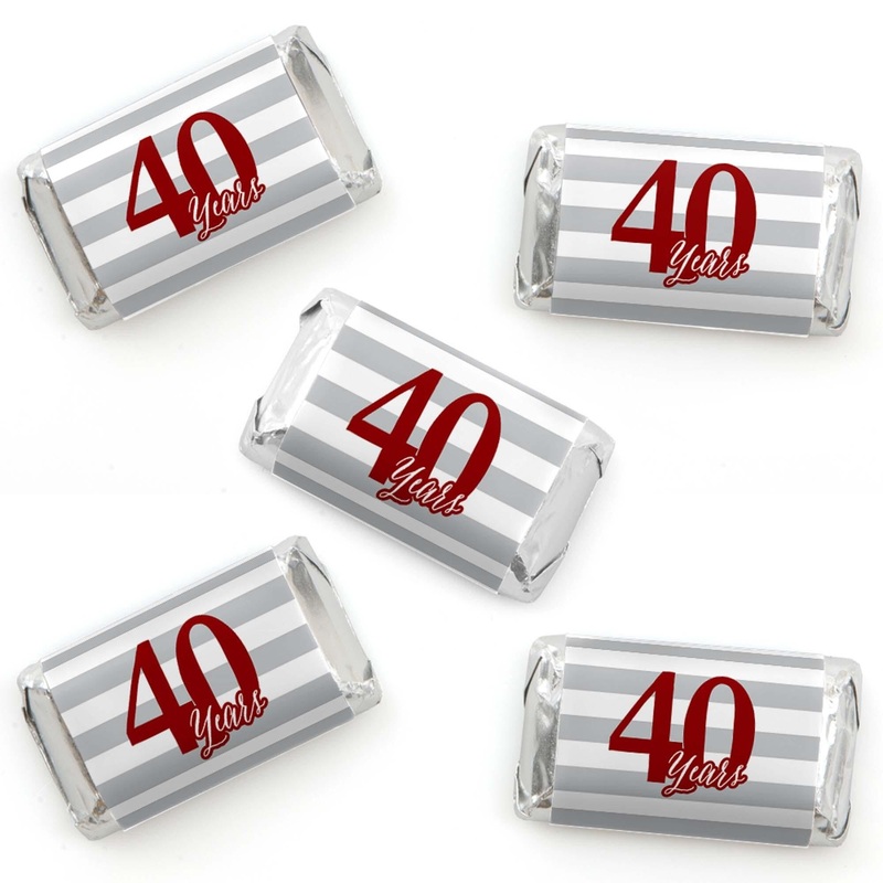 We Still Do - 40th Wedding Anniversary - Mini Candy Bar Wrapper Stickers - Anniversary Party Small Favors - 40 Count