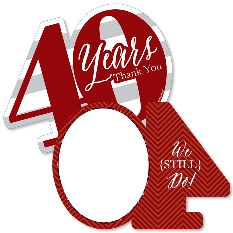 We Still Do - 40th Wedding Anniversary - Shaped Thank You Cards - Anniversary Party Thank You Note Cards with Envelopes - Set of 12