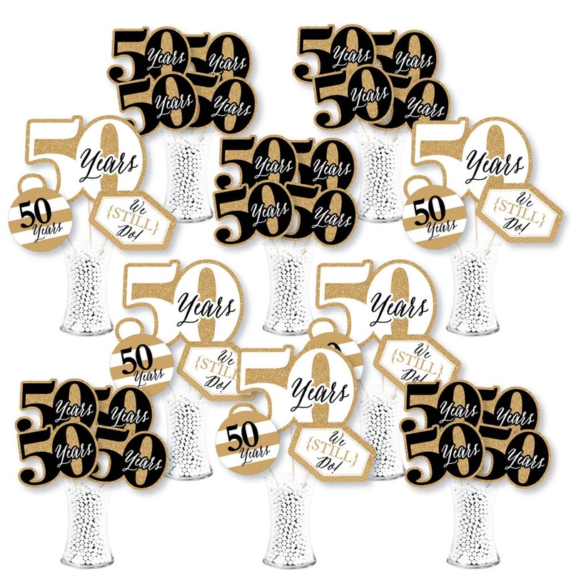 We Still Do - 50th Wedding Anniversary - Anniversary Party Centerpiece Sticks - Showstopper Table Toppers - 35 Pieces