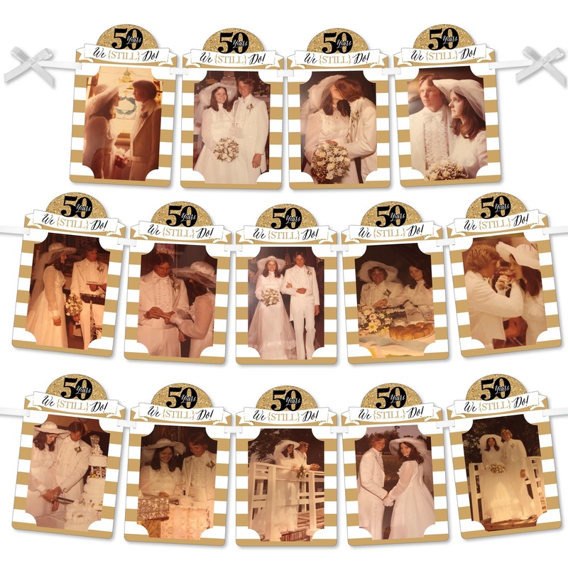 We Still Do - 50th Wedding Anniversary - DIY Anniversary Party Decor - Picture Display - Photo Banner