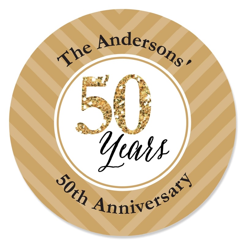 We Still Do - 50th Wedding Anniversary - Personalized Wedding Anniversary Circle Sticker Labels - 24 ct