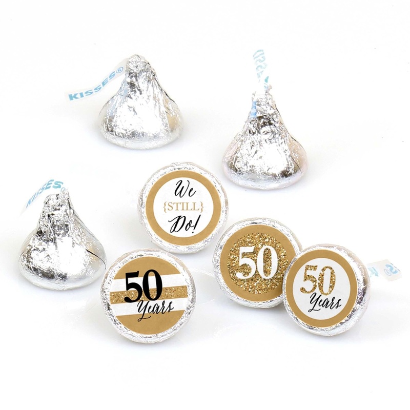 We Still Do - 50th Wedding Anniversary - Round Candy Labels Anniversary Party Favors - Fits Hershey's Kisses - 108 ct