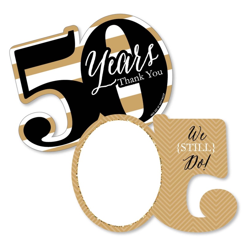 We Still Do - 50th Wedding Anniversary - Shaped Thank You Cards - Anniversary Party Thank You Note Cards with Envelopes - Set of 12
