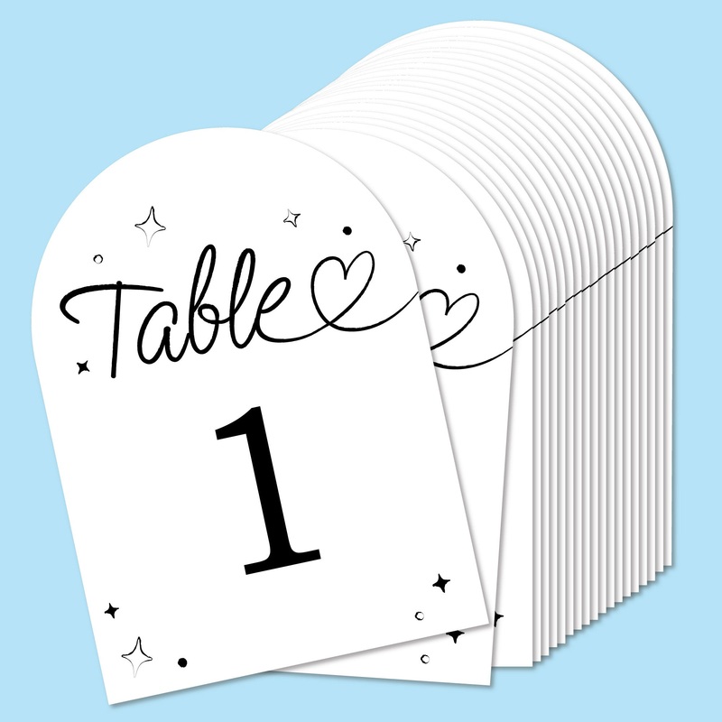 Wedding Hearts Table Numbers - 20 Ct