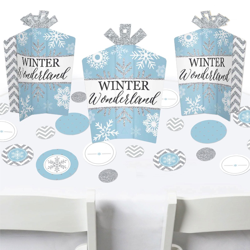 Winter Wonderland - Snowflake Holiday Party and Winter Wedding Decor and Confetti - Terrific Table Centerpiece Kit - Set of 30