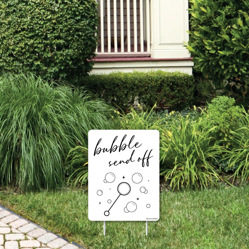Bubble Send Off Wedding Yard Sign