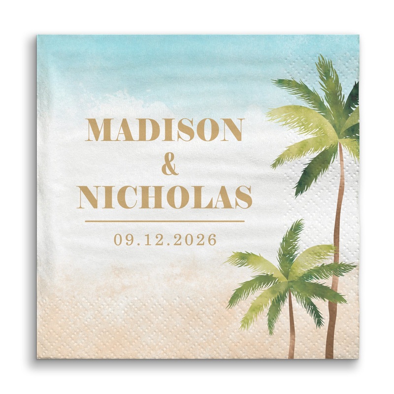 Custom Text - Beach Wedding Napkins