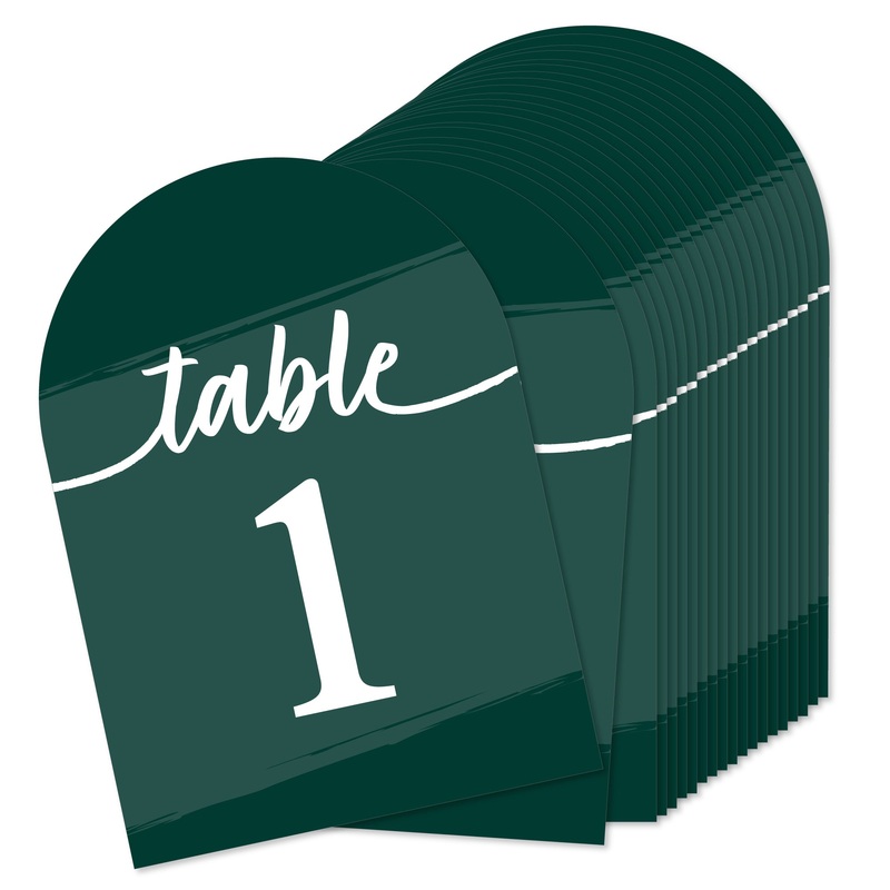 Emerald Elegantly Simple - Wedding Receptions, Parties or Events Double-Sided 5 x 7 inches Cards - Table Numbers - 1-20