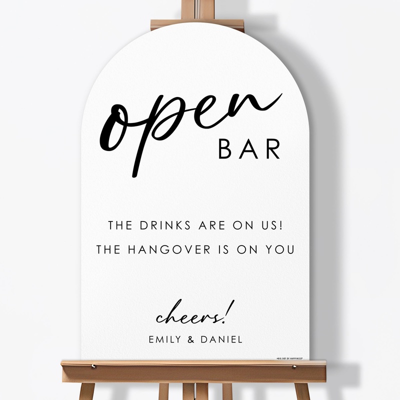 Personalized Open Bar Wedding Sign (Select Your Size)