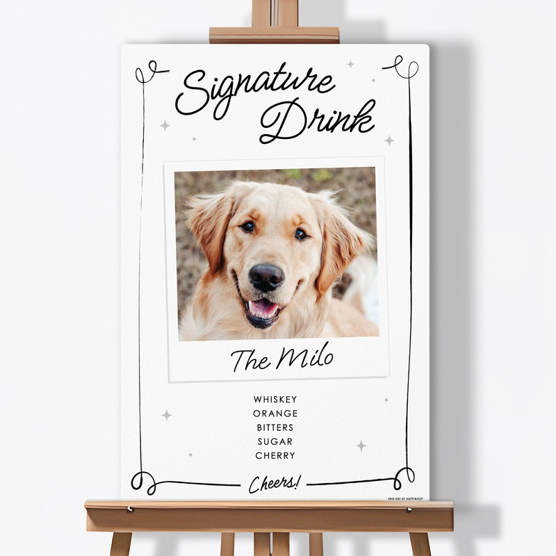 Personalized Photo Signature Drink Wedding Sign (Select Your Size)