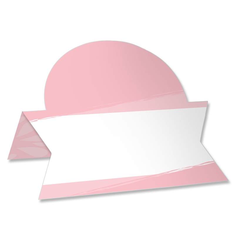 Pink Elegantly Simple - Wedding Receptions, Parties or Events Tent Buffet Card - Table Setting Name Place Cards - Set of 24