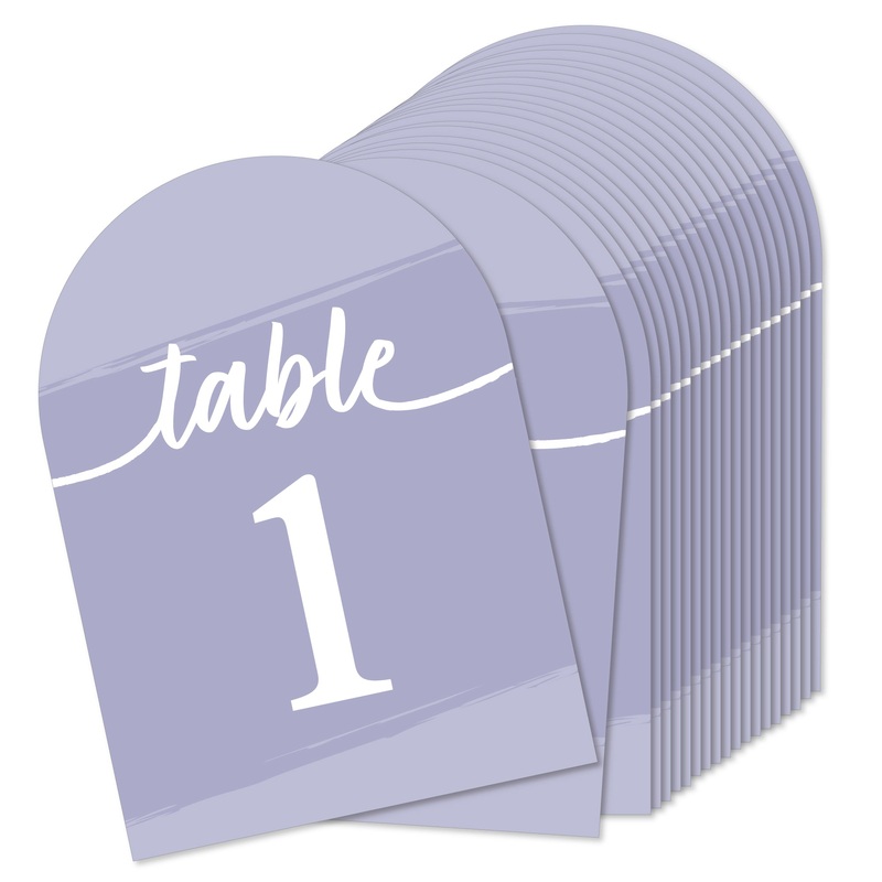 Purple Elegantly Simple - Wedding Receptions, Parties or Events Double-Sided 5 x 7 inches Cards - Table Numbers - 1-20