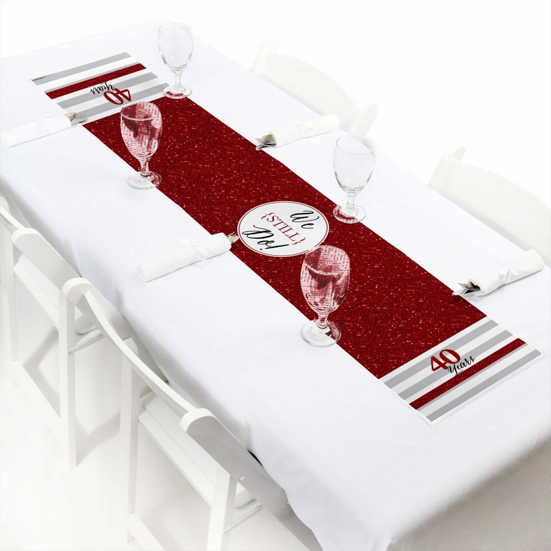 We Still Do - 40th Wedding Anniversary - Petite Wedding Anniversary Party Paper Table Runner - 12" x 60"