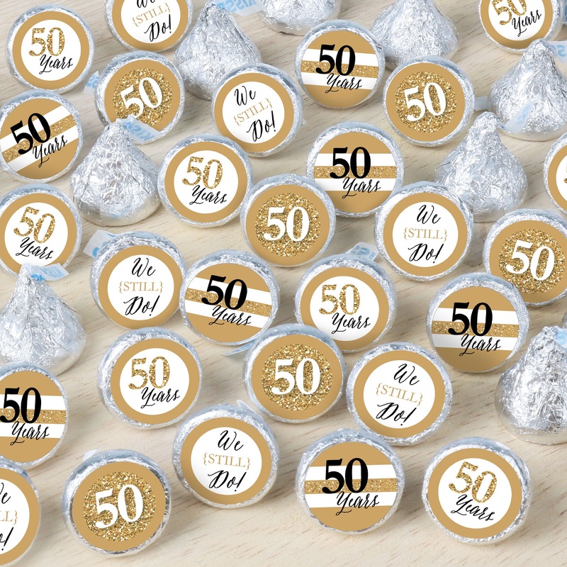 We Still Do - 50th Wedding Anniversary - Anniversary Party Small Round Candy Stickers - Party Favor Labels - 324 Count