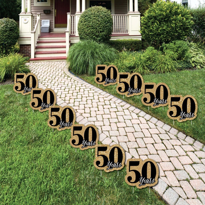 We Still Do - 50th Wedding Anniversary Lawn Decorations - Outdoor Anniversary Party Yard Decorations - 10 Piece