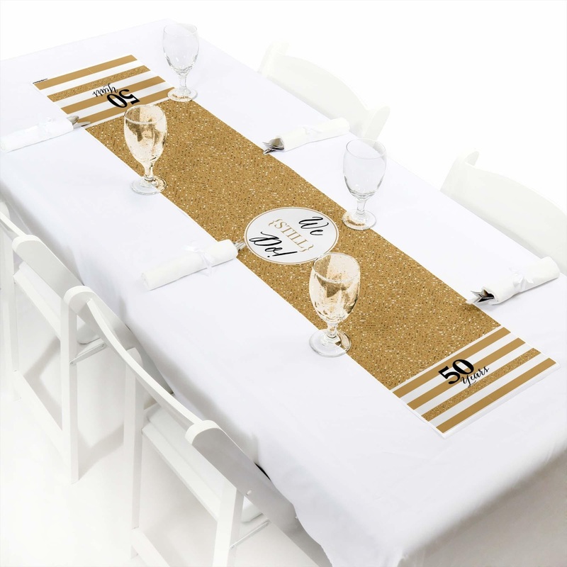 We Still Do - 50th Wedding Anniversary - Petite Wedding Anniversary Party Paper Table Runner - 12" x 60"