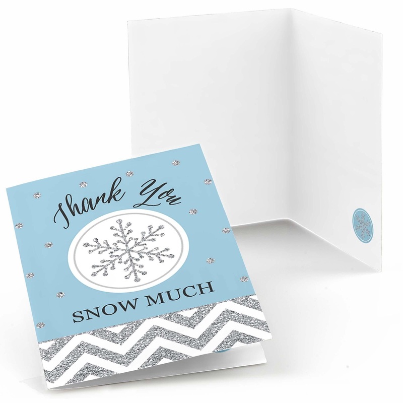Winter Wonderland - Snowflake Holiday Party & Winter Wedding Thank You Cards