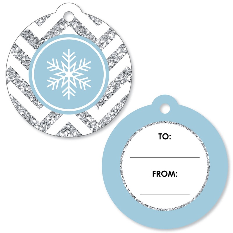 Winter Wonderland - Snowflake Holiday Party & Winter Wedding To and From Favor Gift Tags - Set of 20