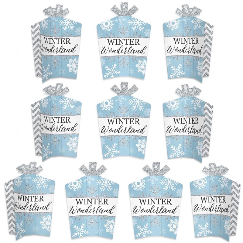 Winter Wonderland - Table Decorations - Snowflake Holiday Party and Winter Wedding Fold and Flare Centerpieces - 10 Count
