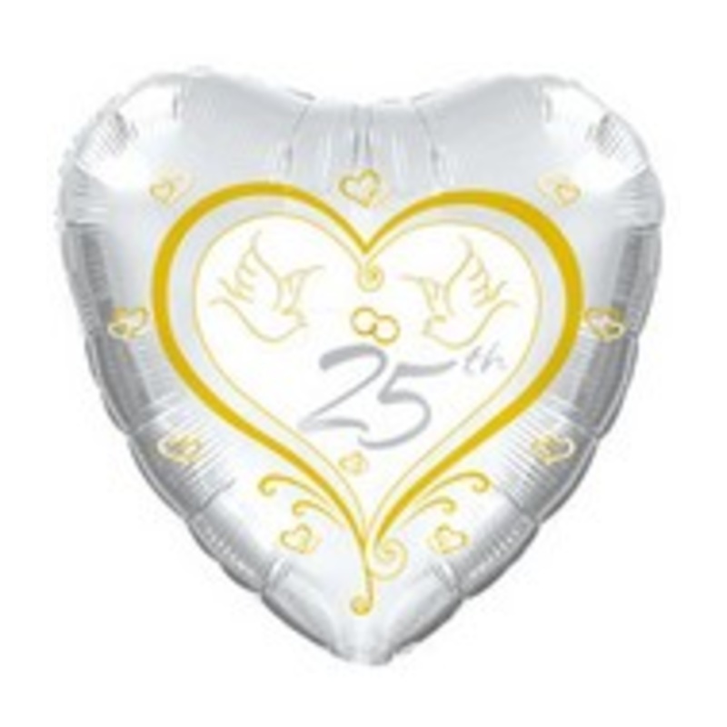 17" 25th Wedding Anniversary Packaged Balloon
