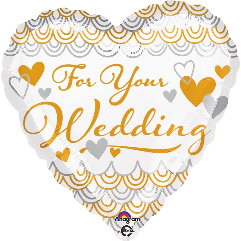 18" For Your Wedding Heart Balloon