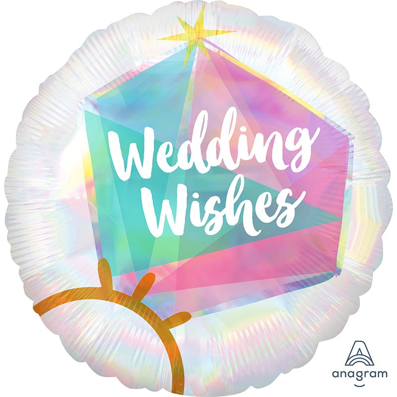 18" Iridescent Wedding Ring Foil Balloon