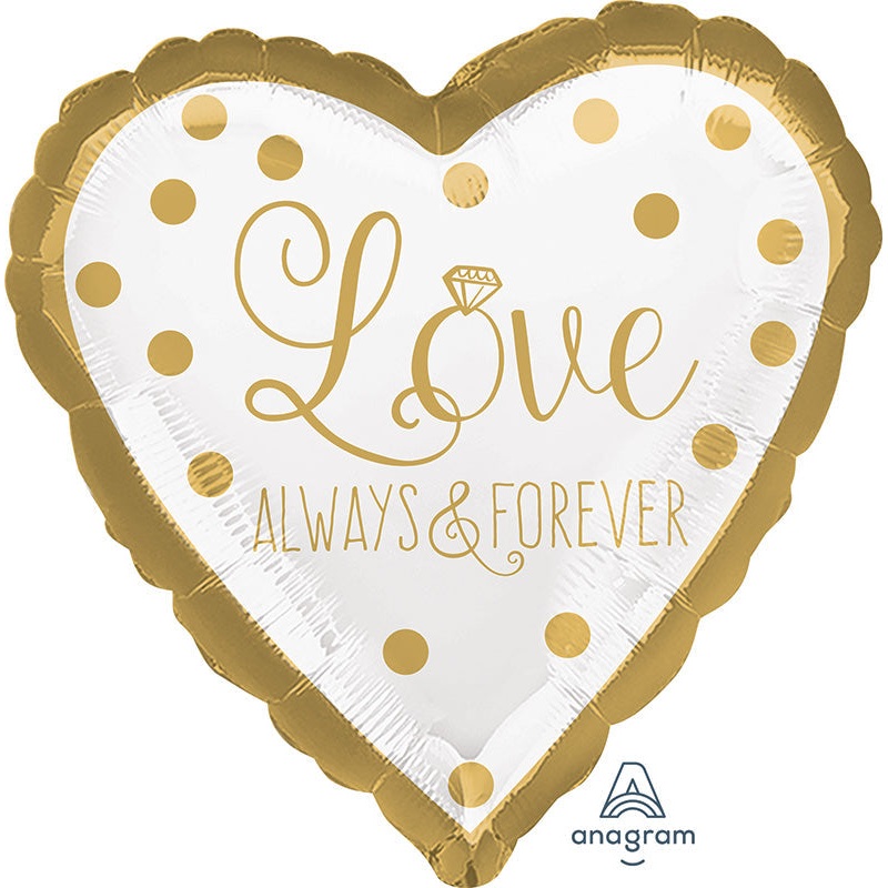 18" Sparkling Gold Wedding Balloon