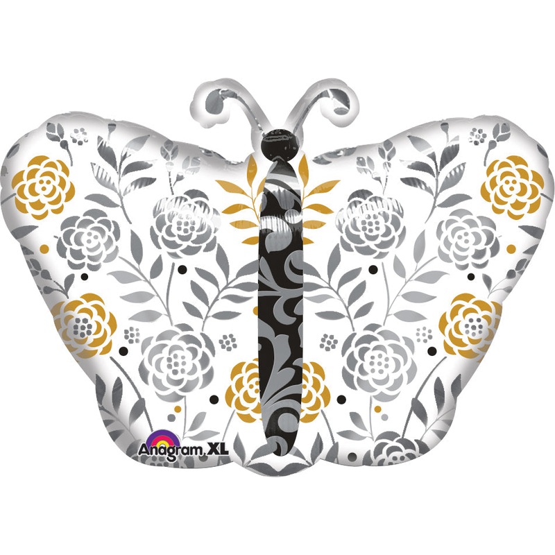 18" Wedding Congratulations Butterfly Balloon Packaged