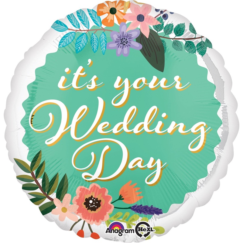 18" Wedding Day Flowers Balloon