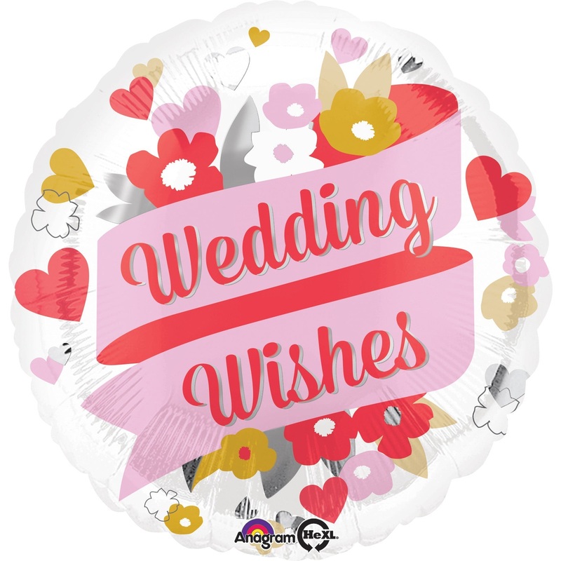 18" Wedding Wishes Floral Balloon