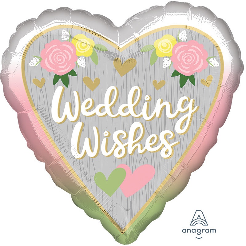 18" Wedding Wishes Ombre Foil Balloon
