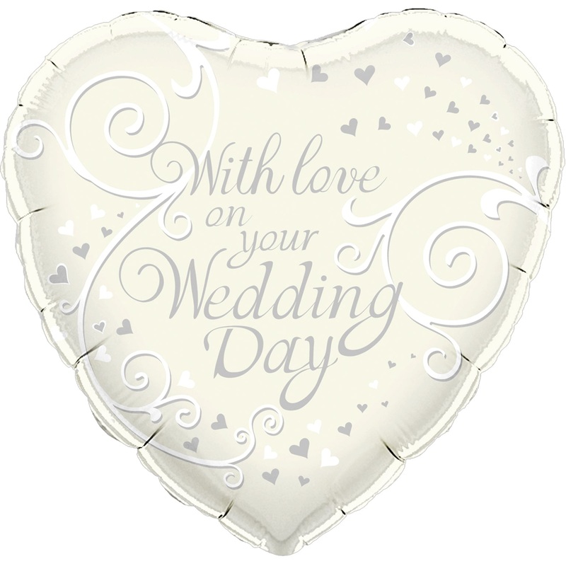 18" With Love On Your Wedding Day Oaktree Foil Balloon