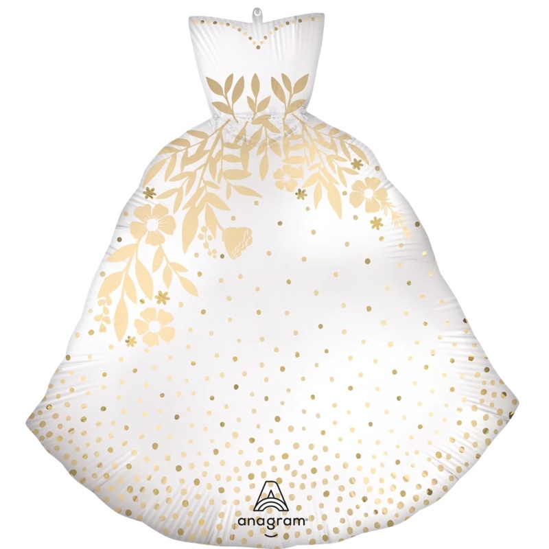 29" Wedding Dress Satin Let's Toast Foil Balloon