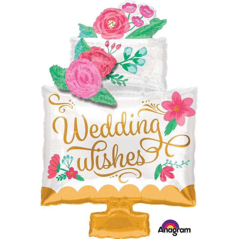 30" Jumbo Wedding Wishes Cake Balloon