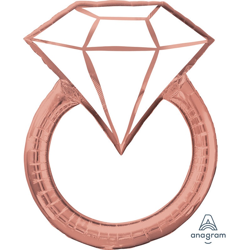 30" SuperShape XL Blush Wedding Ring Foil Balloon