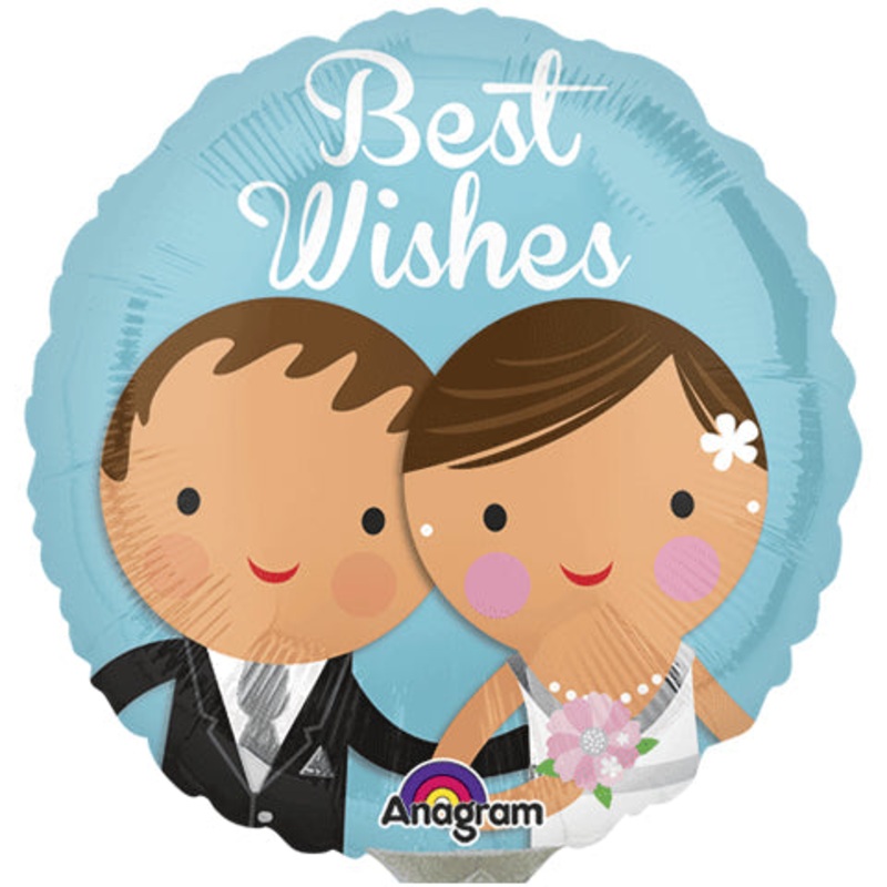 4" Airfill Only Best Wishes Wedding Couple Balloon