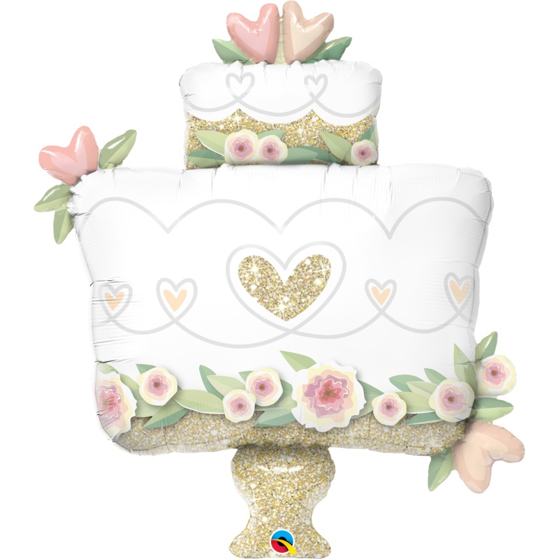 41" Gold Wedding Cake Foil Balloon