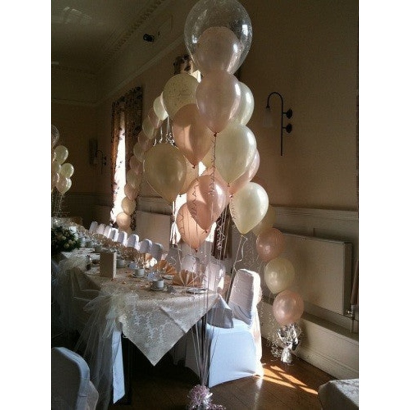 Cluster Wedding - Floor Cluster with a Double Bubble & Weighted Bow - Contact For Details - Prices are Approximations