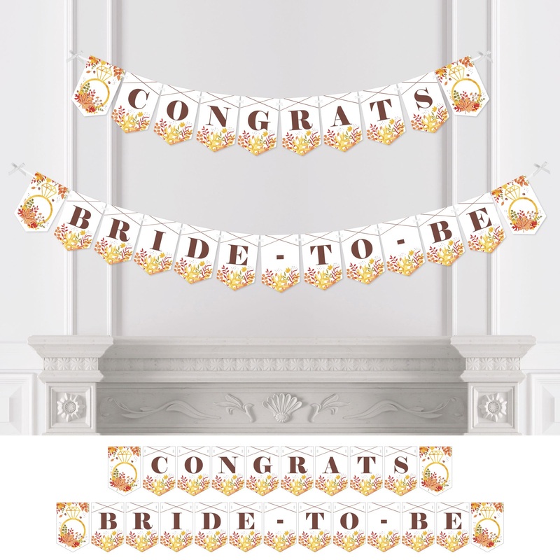Fall Foliage Bride - Autumn Leaves Bridal Shower and Wedding Party Bunting Banner - Party Decorations - Congrats Bride-To-Be