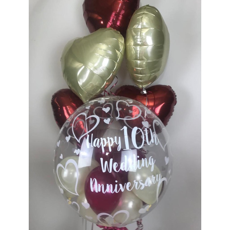 Personalised Wedding Anniversary balloon bubble bunch