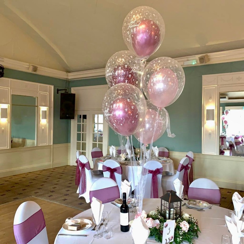 Sophisticated Clear and Soft Pinks Latex Table Wedding Balloons